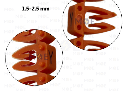 Onka Cable Markers Capital Letter KCG0002 ( 1.5-2.5mm ) Orange ( Y ) | H 9940 | حلقة ترقيم كابلات اورونج حرف