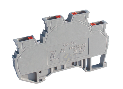 ONKA Double Level Rail Terminal Block Gray 4mm | ON-MRK 4-GRY 1652 | جنكسيون سكة طابقين رمادي