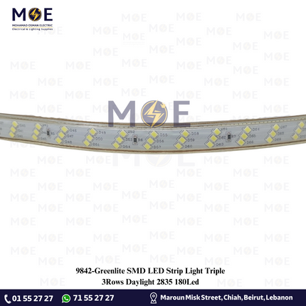 Greenlite SMD LED Strip Light Triple 3Rows Daylight 2835 180Led