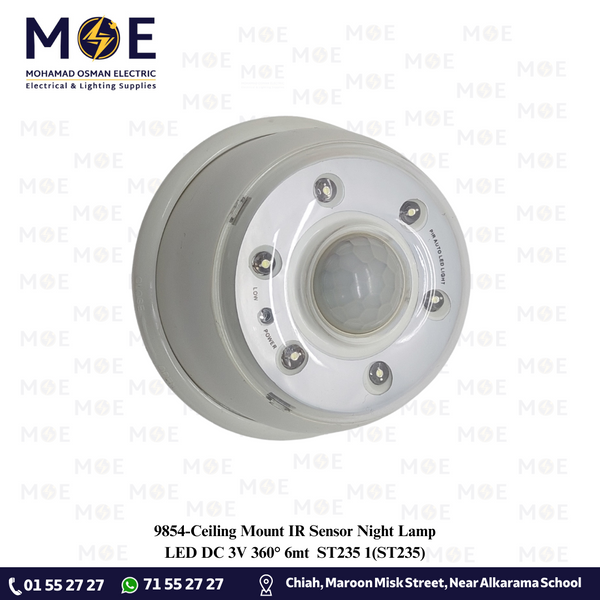 Ceiling Mount IR Sensor Night Lamp LED DC 3V 360° 6mt | ST235