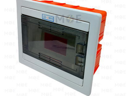 IP40 Flush Mount Distribution Board Smoked Door 240x195x85mm 1Rx8module 8module | LGD-8 ways //CP GWS | تابلو بلاستيك مخفي تقليد الجويس غطا مفيم