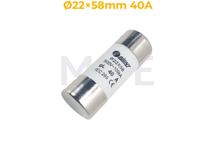 Orient Ceramic Tube Fuse Ø22×58mm 40A 500V AC 100kA gL فيوز بورسلين