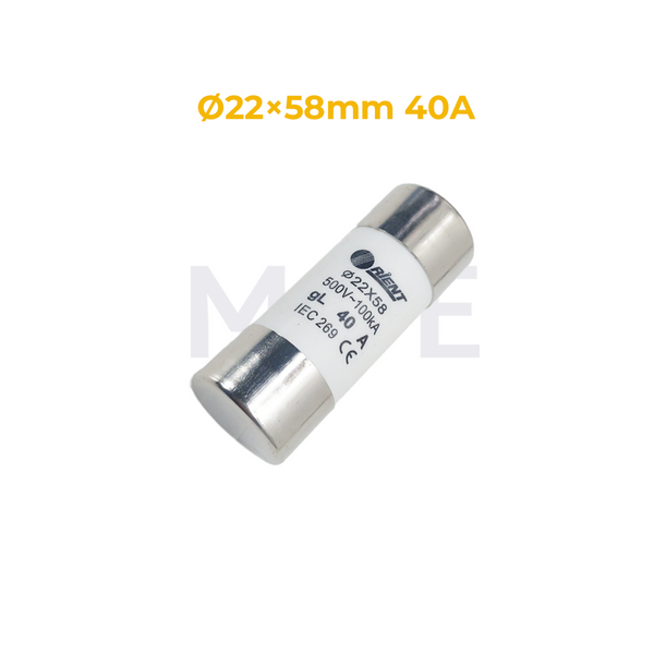 Orient Ceramic Tube Fuse Ø22×58mm 40A 500V AC 100kA gL فيوز بورسلين