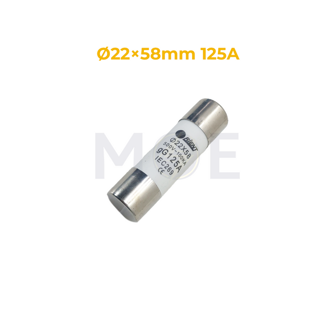 Orient Ceramic Tube Fuse Ø22×58mm 125A 500V AC 100kA gG فيوز بورسلين