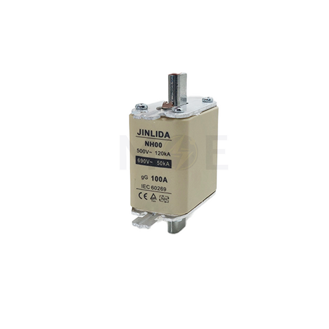 Jinlida Ceramic Knife/Blade Fuse NH00 100A 500V/690V AC 50KA/120KA gG | NH00 فيوز سكين