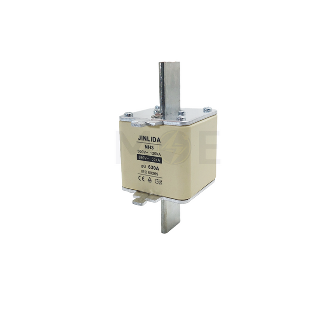 Jinlida Ceramic Knife/Blade Fuse NH3 630A 500V/690V AC 50KA/120KA gG | NH3 فيوز سكين