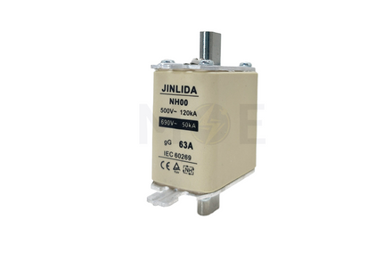 Jinlida Ceramic Knife/Blade Fuse NH00 63A 500V/690V AC 50KA/120KA gG | NH00 فيوز سكين