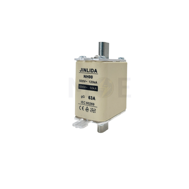 Jinlida Ceramic Knife/Blade Fuse NH00 63A 500V/690V AC 50KA/120KA gG | NH00 فيوز سكين