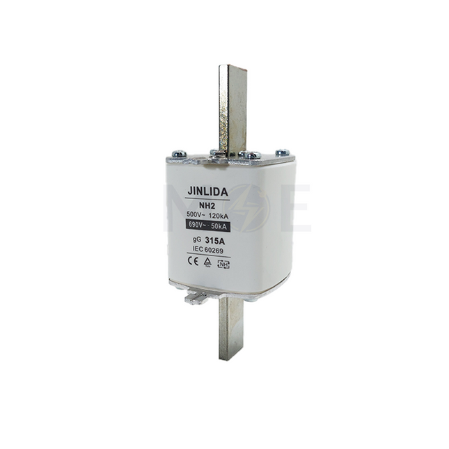Jinlida Ceramic Knife/Blade Fuse NH2 315A 500V/690V AC 50KA/120KA gG | NH2 فيوز سكين