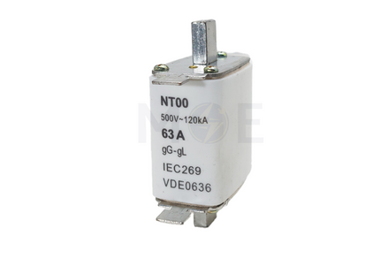 Ceramic Knife/Blade Fuse 63A 500V AC 120KA gG/gL | NT00 فيوز سكين