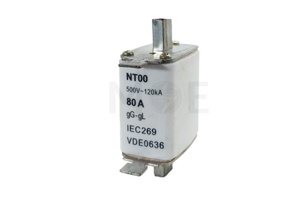 Ceramic Knife/Blade Fuse 80A 500V AC 120KA gG/gL | NT00 فيوز سكين