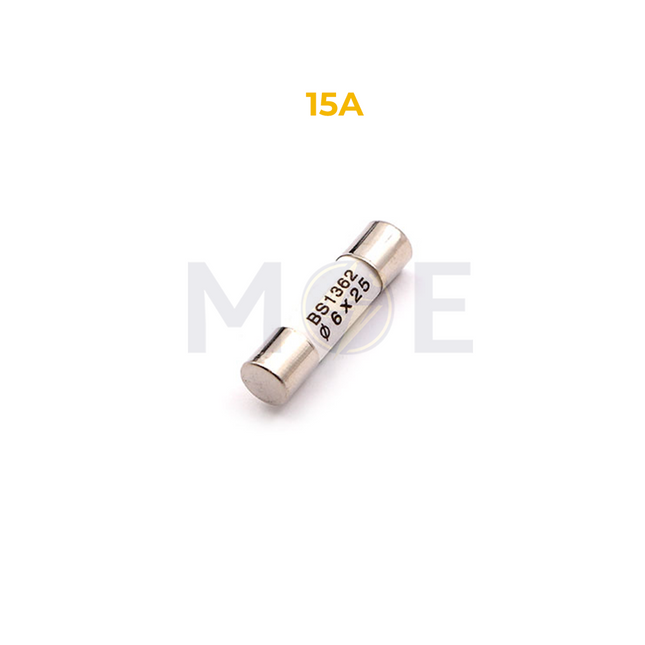 Ceramic Tube Fuse Ø6×25mm 15A 250V AC | CFST 15A فيوز بورسلين