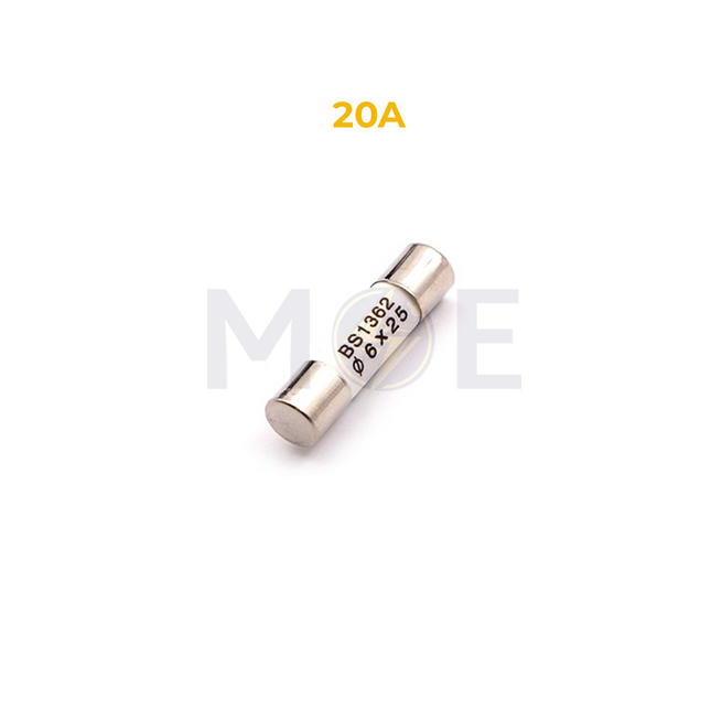 Ceramic Tube Fuse Ø6×25mm 20A 250V AC | CFST 20A فيوز بورسلين