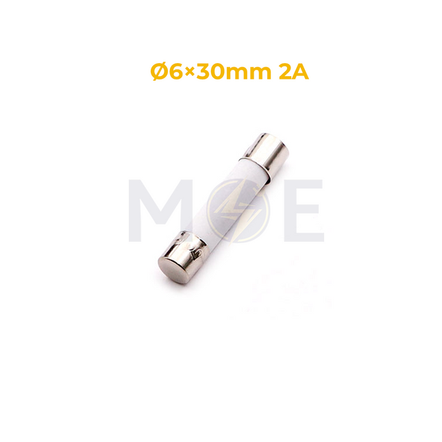 9923-Ceramic Tube Fuse Ø6×30mm 2A 250V AC  CFMT 2A فيوز بورسلين