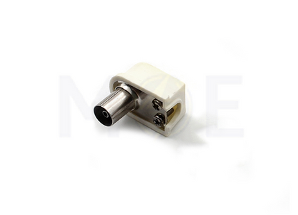 Coaxial connector TV Coaxial antenna Plug Female Angle Plastic White |