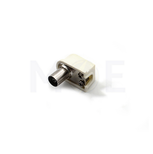 Coaxial connector TV Coaxial antenna Plug Female Angle Plastic White |