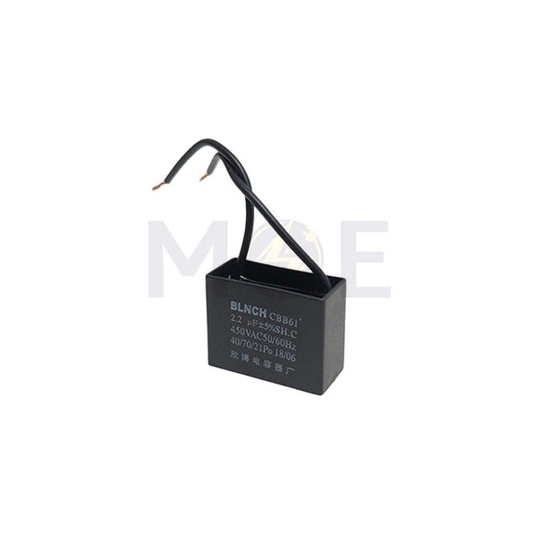 Fan Capacitor Black 2.2UF 450V | CBB61 بوبين مروحة بشريط