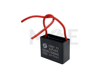 Fan Capacitor Black 2UF 450V | CBB61 بوبين مروحة بشريط