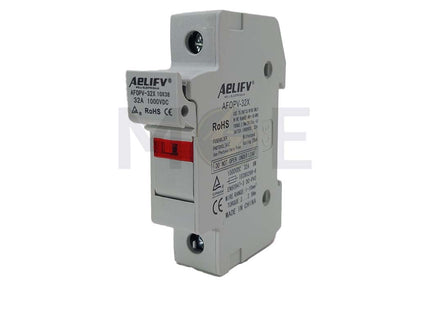 Aelifv Din Fuse Holder 10x38mm 32A 1000VDC 1P 1module | AF0PV-32X
