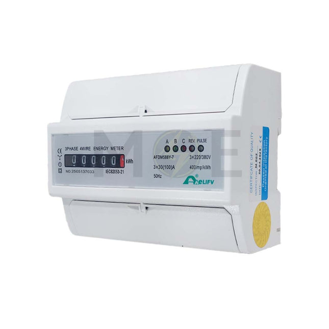 Aelifv Three Phase Energy Meter KwH 230V AC 50/60Hz 100A 7Mod. | AFDM588Y-7