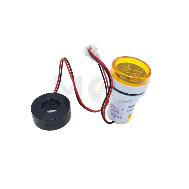 Amp & Votmeter signal lamp Volt/Ampere Yellow 60-500V 0-100A AC 22mm | AD16-22DVA