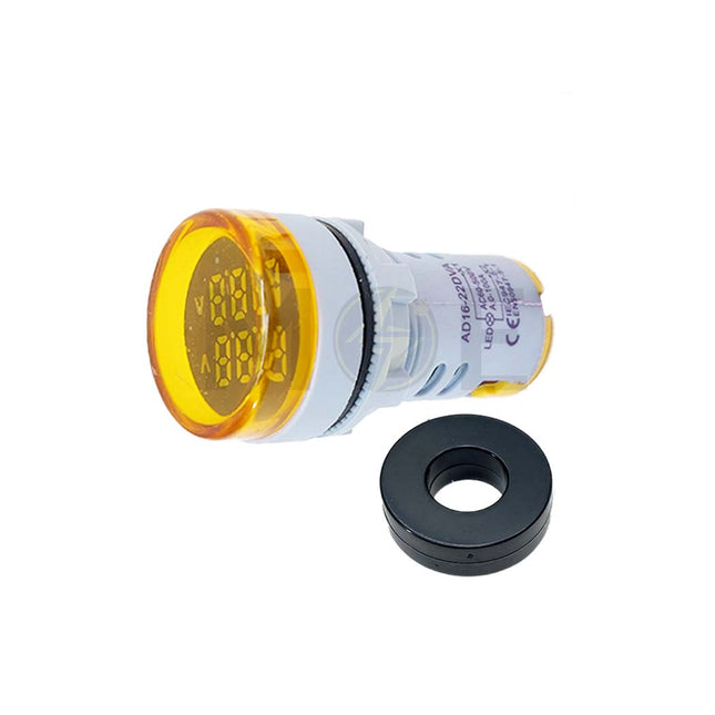 Amp & Votmeter signal lamp Volt/Ampere Yellow 60-500V 0-100A AC 22mm | AD16-22DVA