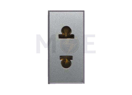 Ave Allumia Euro American Standard Socket Outlet Shuttered Matt Silver 2P 16A 4/4.8mm | 443033S