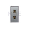 Ave Allumia Euro American Standard Socket Outlet Shuttered Matt Silver 2P 16A 4/4.8mm | 443033S