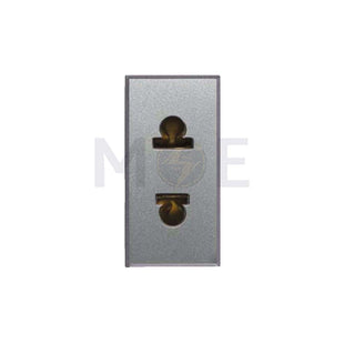Ave Allumia Euro American Standard Socket Outlet Shuttered Matt Silver 2P 16A 4/4.8mm | 443033S