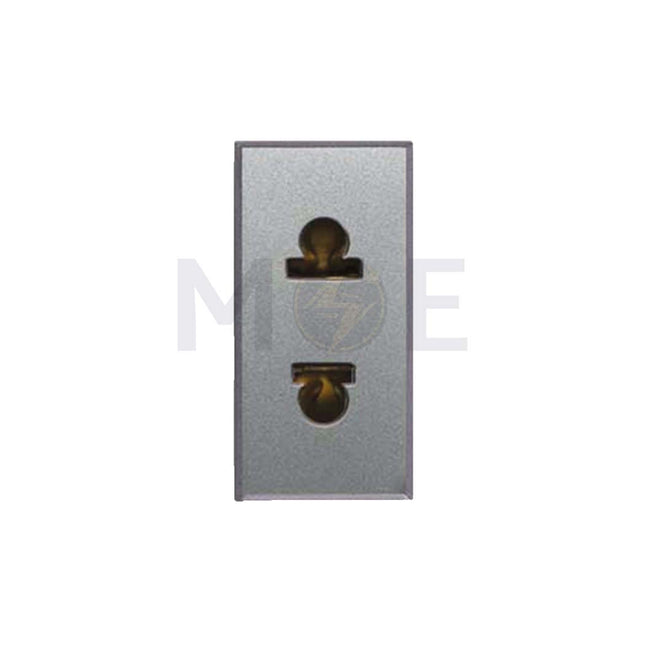 Ave Allumia Euro American Standard Socket Outlet Shuttered Matt Silver 2P 16A 4/4.8mm | 443033S