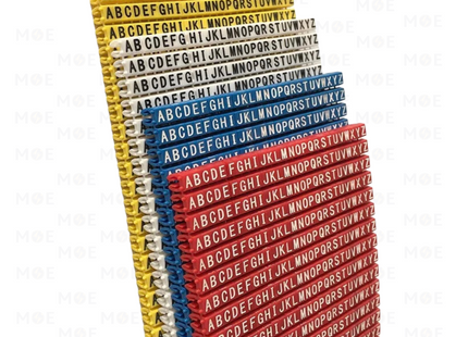 Klemsan Cable Markers Capital Letter KE1 ( 0.75-1.5mm ) Yellow ( A ) | KL 517010 | حلقة ترقيم كابلات اصفر حرف