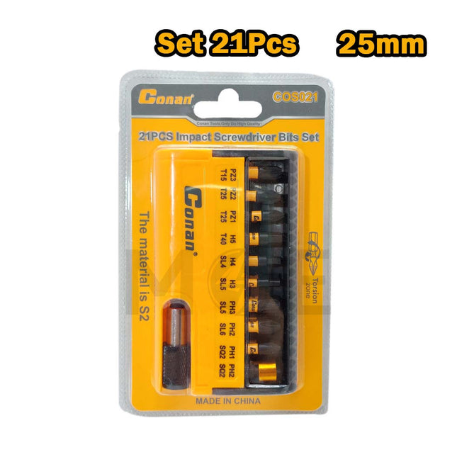 Conan Impact Screwdriver Bit Set 25mm 21Pcs | COS021