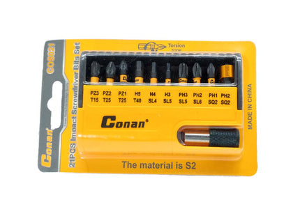 Conan Impact Screwdriver Bit Set 25mm 21Pcs | COS021
