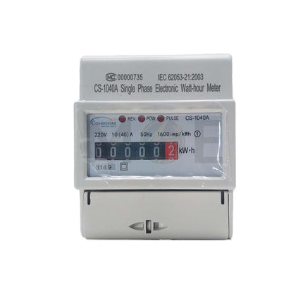 Cosmostar Single Phase Energy Meter KwH 230V AC 50Hz 10-40A 4Module | CS-1040A