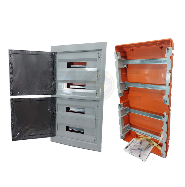 Elettrocanali IP40 Plastic Flush Distribution Board Smoked Door Gray (450x853x95mm) 4Rx18mod. 72mod.| 63072 FM