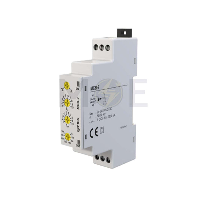 Entes Multi Function Timer Relay ON-Delay 24/240V AC/DC 0.1s/30h 8A | MCB-7