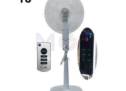Esperenza Stand Fan White Touch Screen with Remote Control 4 Speed 75W 7 Blades 18nch مروحة عامود 7 فراشات شاشة لمس مع ريموت كونترول ابيض