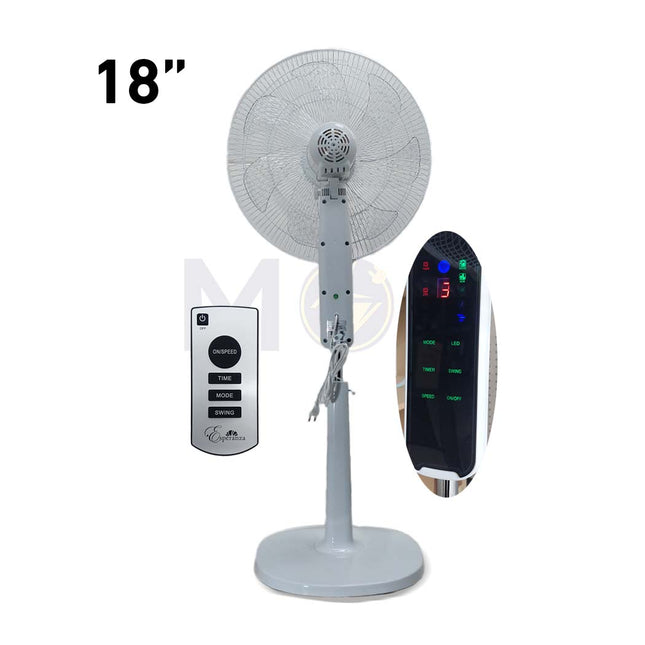 Esperenza Stand Fan White Touch Screen with Remote Control 4 Speed 75W 7 Blades 18nch مروحة عامود 7 فراشات شاشة لمس مع ريموت كونترول ابيض