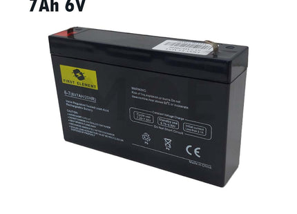 First Element VALVE Sealed Lead Acid Rechargeable Battery 7Ah 6V