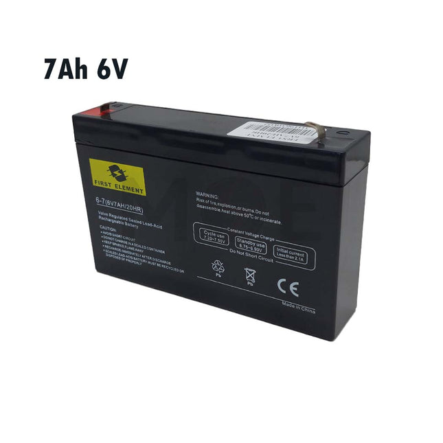 First Element VALVE Sealed Lead Acid Rechargeable Battery 7Ah 6V
