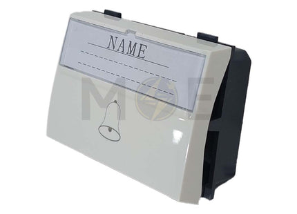 G-TECH Door Bell Switch/ Push Button with light + Name tag white 10A 3Module | IS018.WH