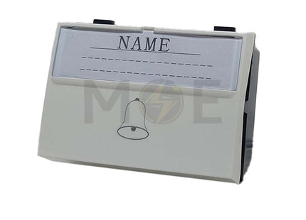 G-TECH Door Bell Switch/ Push Button with light + Name tag white 10A 3Module | IS018.WH