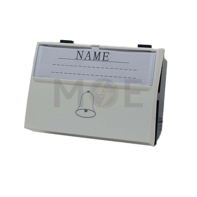 G-TECH Door Bell Switch/ Push Button with light + Name tag white 10A 3Module | IS018.WH