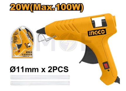 INGCO Glue Gun With 2 Glue Sticks 100W | GG6008 فرد شمع مع اصبعين شمع