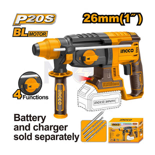 INGCO Lithium-ion Rotary Hammer 26mm 20V SDS | CRHLI20228