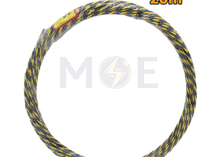 Indo Twisted Polyester Fish Tape Wire Guide Black/Yellow 7mm 20m
