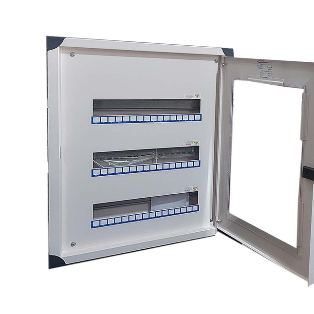 Indoasian Metal Flush Distribution Board Transparent Door (593x447x100mm) 3Rx16mod. 48mod. تابلو حديد مخفي غطا شفاف