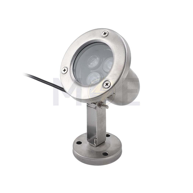 Lotus LED Silver Adjustable Garden Lawn Light With Flat Base Warmwhite 12V AC 3x1w (3W) سبوت بركة لد ظاهر متحرك مع قاعدة فضي ورم وايت