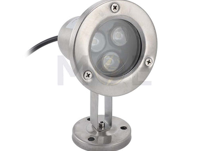 Lotus LED Silver Adjustable Garden Lawn Light With Flat Base Warmwhite 12V AC 3x1w (3W) سبوت بركة لد ظاهر متحرك مع قاعدة فضي ورم وايت