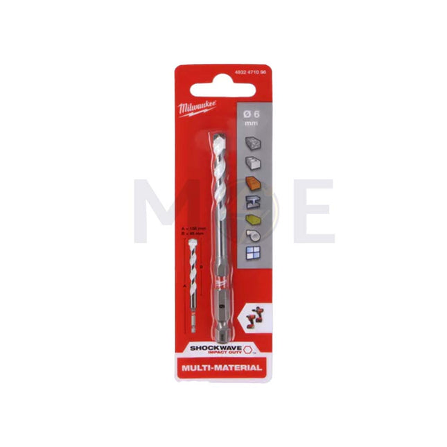 Milwaukee Concrete Multi material Drill Bit Tungsten Carbide Tipped (TCT) 6mm (TL:100mm , WL:50mm) | 4932471096